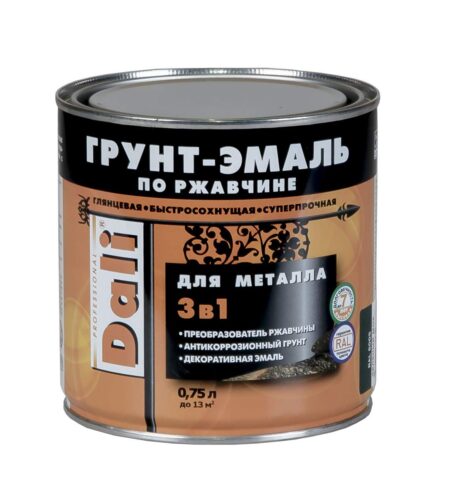 Грунт-эмаль по ржавчине "DALI" 3 в 1 серый графит 0,75л Рогнеда 232348