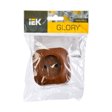 Розетка открыт. уст. "Glory" 1местн.  РС20-2-ХД 10А, Дуб 237453 — изображение 2