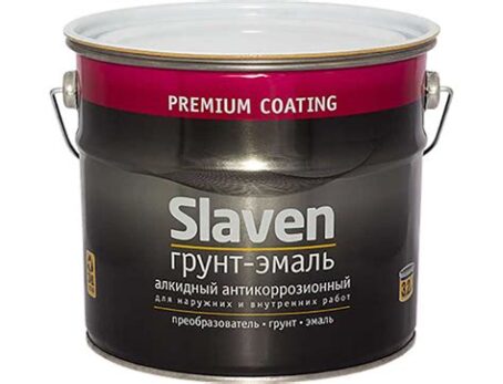 Грунт -эмаль "Slaven" быстро сохн.антикор вишневый 3,2кг 10484