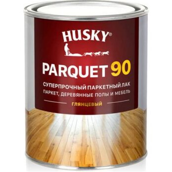 Лак паркетный суперпрочный глянцевый 0,9л HUSKY PARQUET 90 30150 Dekart