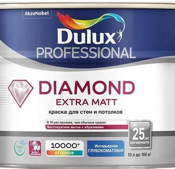 Краска DULUX DIAMOND EXTRA MATT д/стен и потолков, глубокоматов., база BC 2,25л , 54070