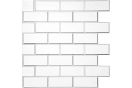 Панель ПВХ ГРЕЙС 595х595 Белотта белый кирпич 3D 74261