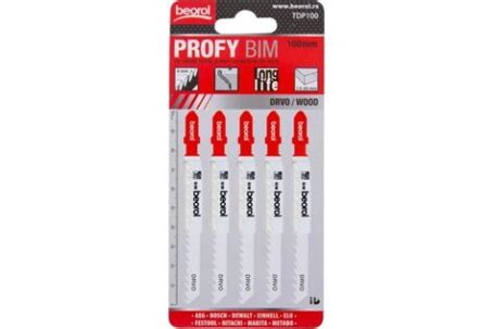 Пилки д/лобзика 100мм по/дереву и ламинату "PROFY" (5шт) 245309