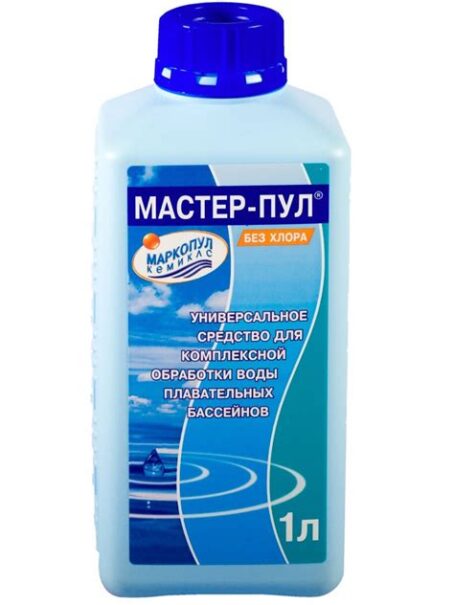 Бесхлорное ср-во  "Мастер-пул" д/обеззараживания и чистки воды в бассейне 1л