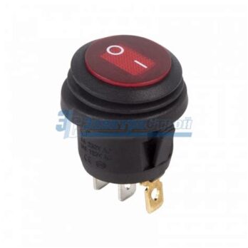 Выключатель клавишн. круглый 250V 16(2c) ON-OFF красный REXANT   362560