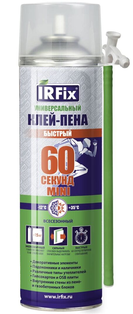 Клей-пена IRFix универсальный 60 секунд 10014