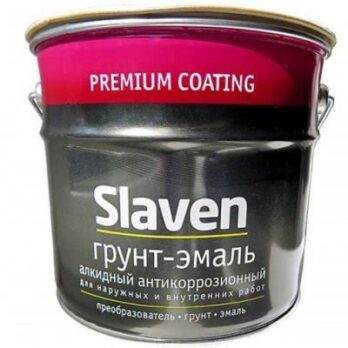Грунт -эмаль "Slaven" быстро сохн.антикор коричневый 3,2кг RAL 8017
