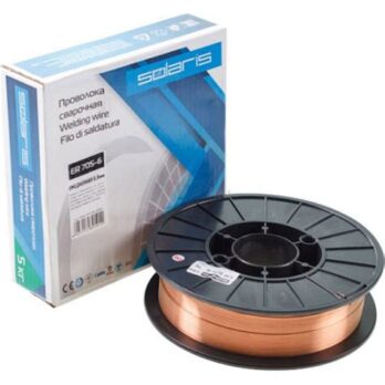 Проволока сварочная омедненная ER-70S-6 0,8мм 5кг катуш. d-200 (WM-ER70S6-08050) / SOLARIS