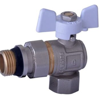 Кран шаровый усилен.угловой с американкой 3/4"бабочка  1236