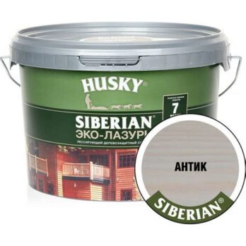 Эко-Лазурь для дерева полуматовая антик HUSKY SIBERIAN 2,5л 25190 13456 DEKART