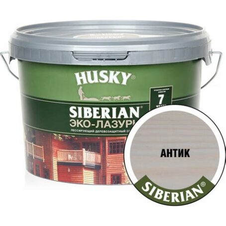Эко-Лазурь для дерева полуматовая антик HUSKY SIBERIAN 2,5л 25190 13456 DEKART