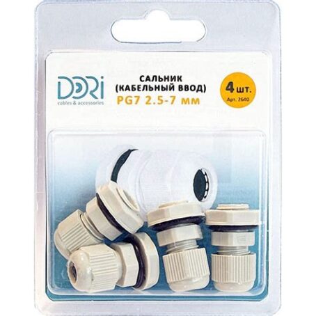 Сальник PG 7, D проводника  2,5-7мм IP54 TDM 805-0010