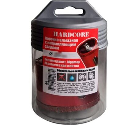Коронка алмаз. по керамограниту и мрамору с напр.сверлом 68мм "Hardcore" 154068