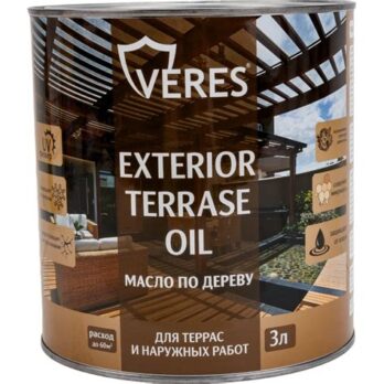 Масло по дереву "EXTERIOR ТERRASE OIL" д/ нар.работ БЕЛЫЙ 3л "VERES" 255541