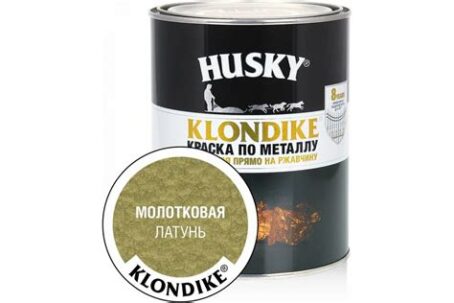 Краска по металлу с молотк.эффектом латунь 0,9л HUSKY-KLONDIKE 26191 DEKART