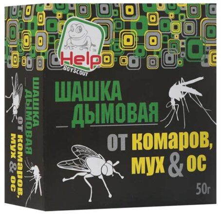 Шашка дымовая от комаров, ос, мух HELP 50г