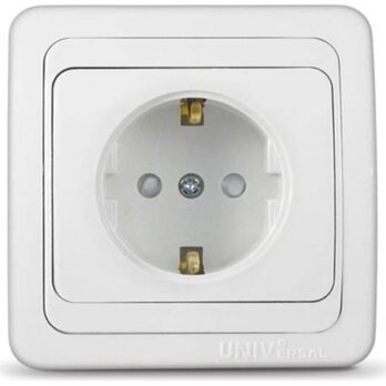 Розетка 1-м СП CIossa 16А IP20 с заземл.защ.шторки с крышкой бел. GSL000146 275156