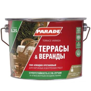 Лак террасы&веранды PARADE L25 Глянцев. 2.5л ЛАКРА 771