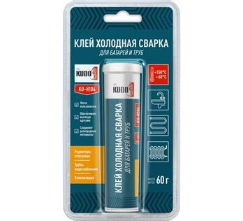 Клей KUDO "Холодная сварка" д/батарей и труб 60гр. (KU-H104)