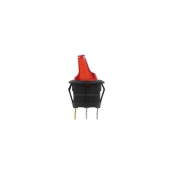 Выключатель клавишн.круглый 12V 16A(3c) ON-OFF красный c подсветкой (RWB-224 SC-214) REXANT   362590