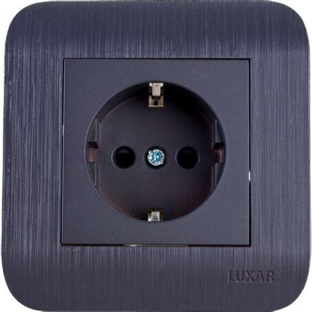 Розетка  LUXAR Deco с/у с з/к Венге с рифлен.рамкой, 250В 16А