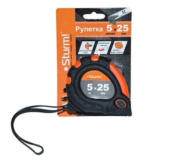 Рулетка 5х25мм автостоп, 2-х сторн. шкал., 2-й зац. 3100102