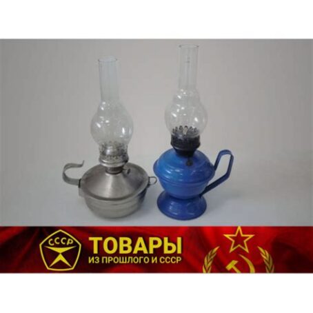 Лампа керосиновая ,резервуар 0,4л 34х17см,синяя 435420
