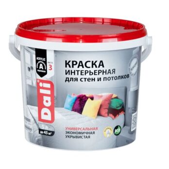 Краска акрил "DALI" интерьерная белоснежная  5л РОГНЕДА