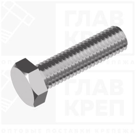 Болт 5х70 шестигр/гол. полная резьба DIN 933(нерж.)
