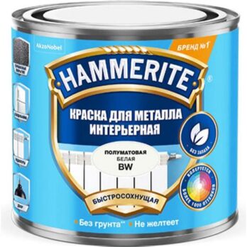 Краска Хаммерайт д/металла интер. база ВС бесц.под колеровку 0,5л