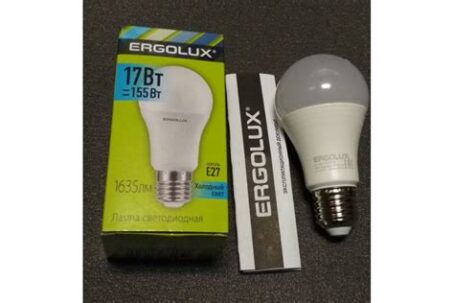 Лампа эл. светод. ЛОН Ergolux LED-А60-17W-E27-4K 17Вт Е27 4500К 49288