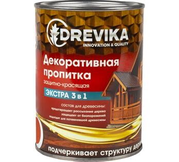 Пропитка декор."ЭКСТРА" 3в1 ПАЛИСАНДР 0,8л "DREVIKA" 255348