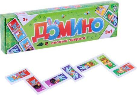 Игра ДОМИНО детское "Лесные зверята"1698586