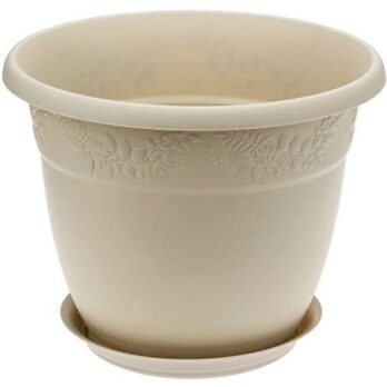 Кашпо Рябина 250мм 5л с/поддоном белая глина М3056(149937