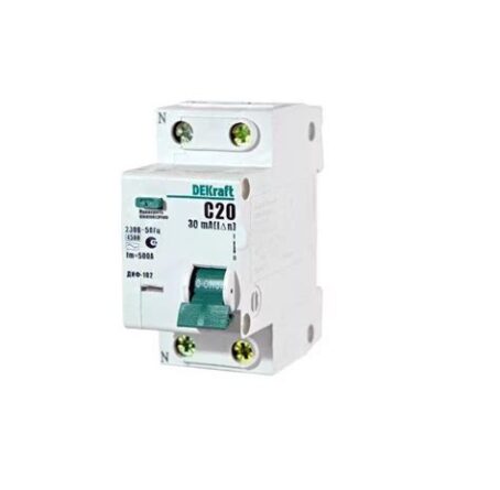 Выкл.авт.диф. тока 1п+N С 20А  30mA электрон. тип AC 4.5кА CHINT 105543