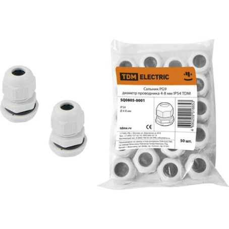 Сальник PG 9, D проводника  4-8мм IP54 TDM 805-0001