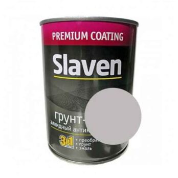 Грунт -эмаль "Slaven" быстро сохн.антикор светло- серый 1,1кг 10472