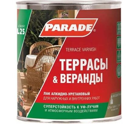 Лак террасы&веранды PARADE L25 Матовый 0.75л ЛАКРА 772