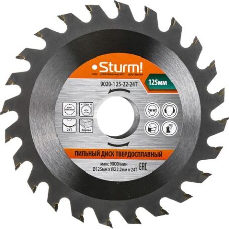 Диск пильный 125х22х24 зуб., STURM, 9020-125х22х24 85492