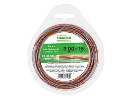 Леска ф 3.0мм х15м витовой квадрат. сеч. ALULON TWIST STARTUL GARDEN 6069-30
