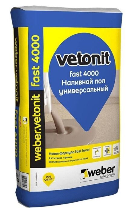 Наливной пол Ветонит фаст 4000 20кг