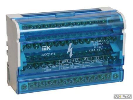 Шина N нулевая  на DIN-рейку в корпусе 4х15групп TDM 8010011