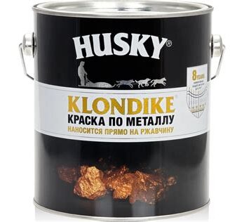 Краска по металлу с молотк.эффектом алюминий 2,5л HUSKY-KLONDIKE 25627 DEKART