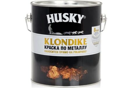Краска по металлу с молотк.эффектом алюминий 2,5л HUSKY-KLONDIKE 25627 DEKART