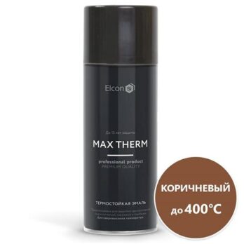 Краска аэрозоль термостойкая коричневая  400 градусов  520мл Elcon 2976