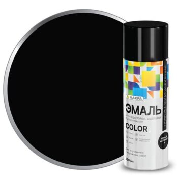Эмаль аэрозоль ЛАКРА Color Чёрная матовая 4, 11868 8300142