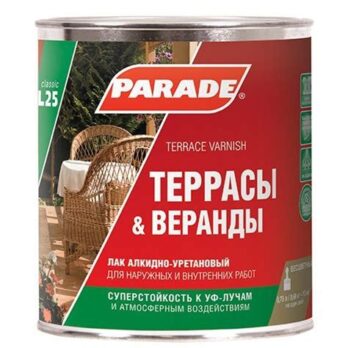 Лак террасы&веранды PARADE L25 Глянцев. 0.75л ЛАКРА 770