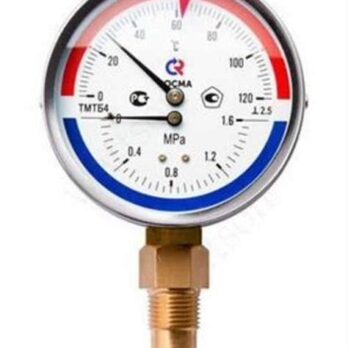 Термоманометр радиальный Росма ТМТБ-31Р.1 (0-120С)2.2,5 (0-10 бар,0-120С) 80мм