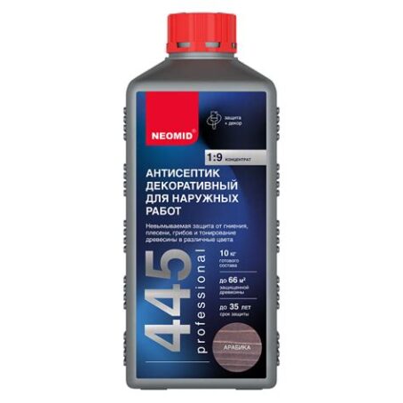 Неомид 445 (1кг) декоративный антисептик д/наружных работ (зеленый мох) 3801