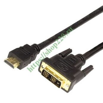 Шнур HDMI-DVI gold , 2 м  c фильтрами ( РЕ bad) 17-6204-6